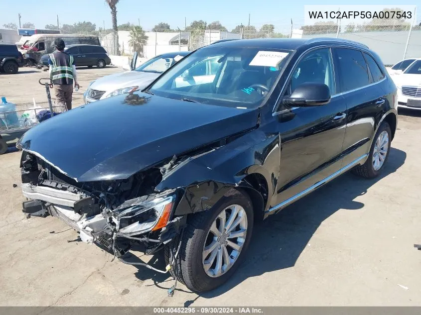 2016 Audi Q5 2.0T Premium VIN: WA1C2AFP5GA007543 Lot: 40452295