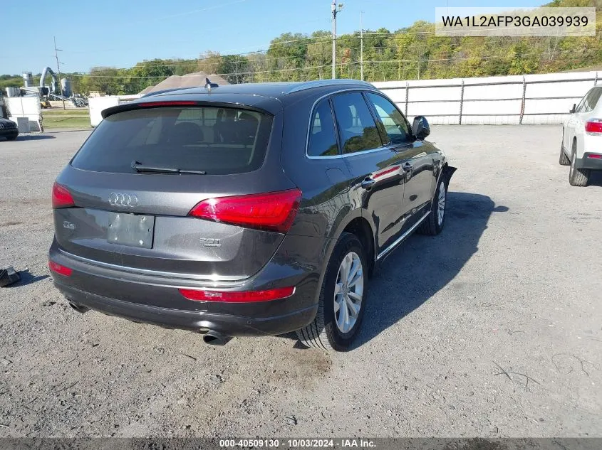 2016 Audi Q5 2.0T Premium VIN: WA1L2AFP3GA039939 Lot: 40509130