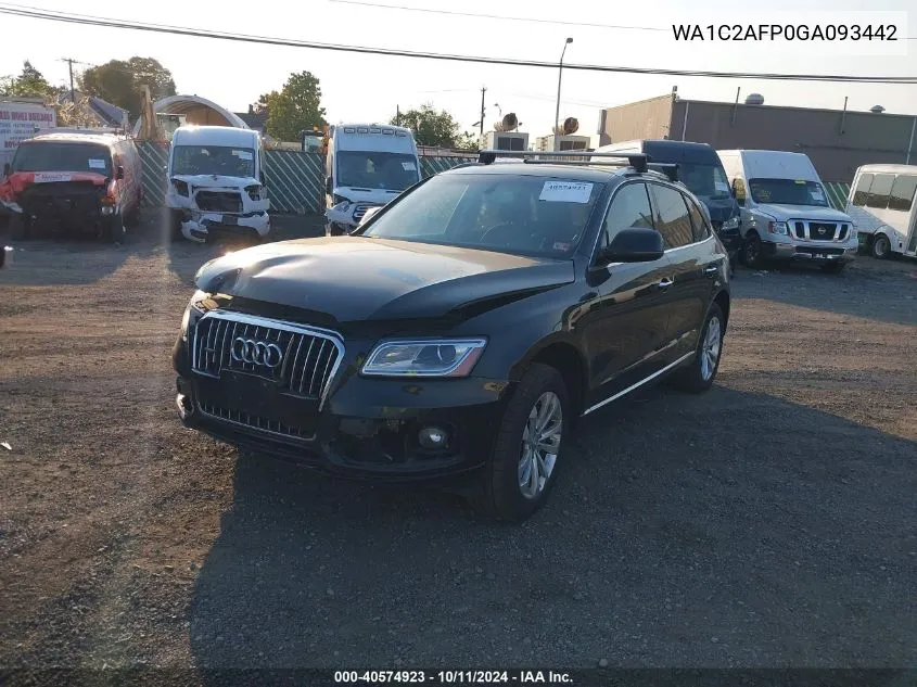 2016 Audi Q5 2.0T Premium VIN: WA1C2AFP0GA093442 Lot: 40574923