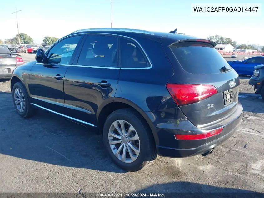 2016 Audi Q5 Premium VIN: WA1C2AFP0GA014447 Lot: 40632271