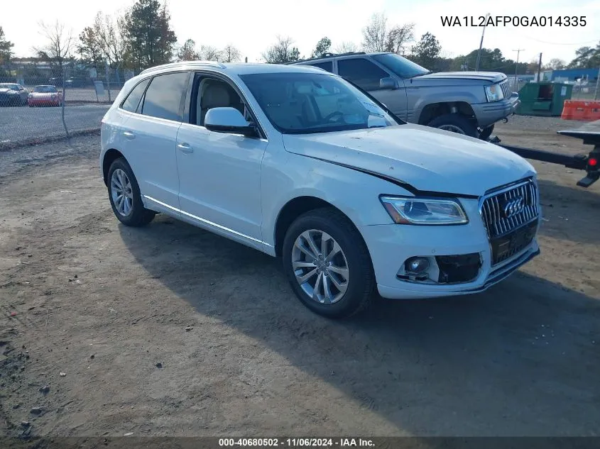 2016 Audi Q5 2.0T Premium VIN: WA1L2AFP0GA014335 Lot: 40680502