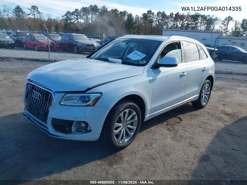 2016 Audi Q5 2.0T Premium VIN: WA1L2AFP0GA014335 Lot: 40680502