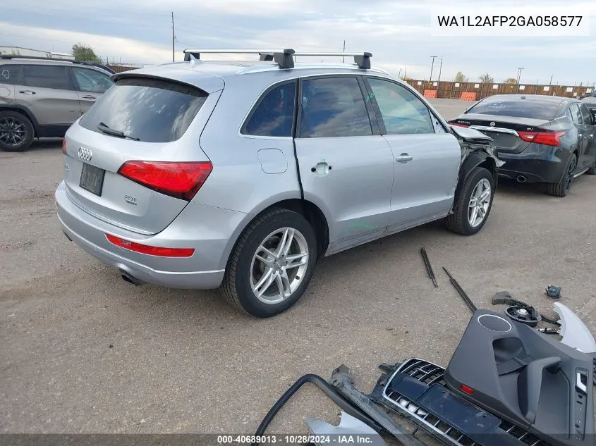 2016 Audi Q5 2.0T Premium VIN: WA1L2AFP2GA058577 Lot: 40689013