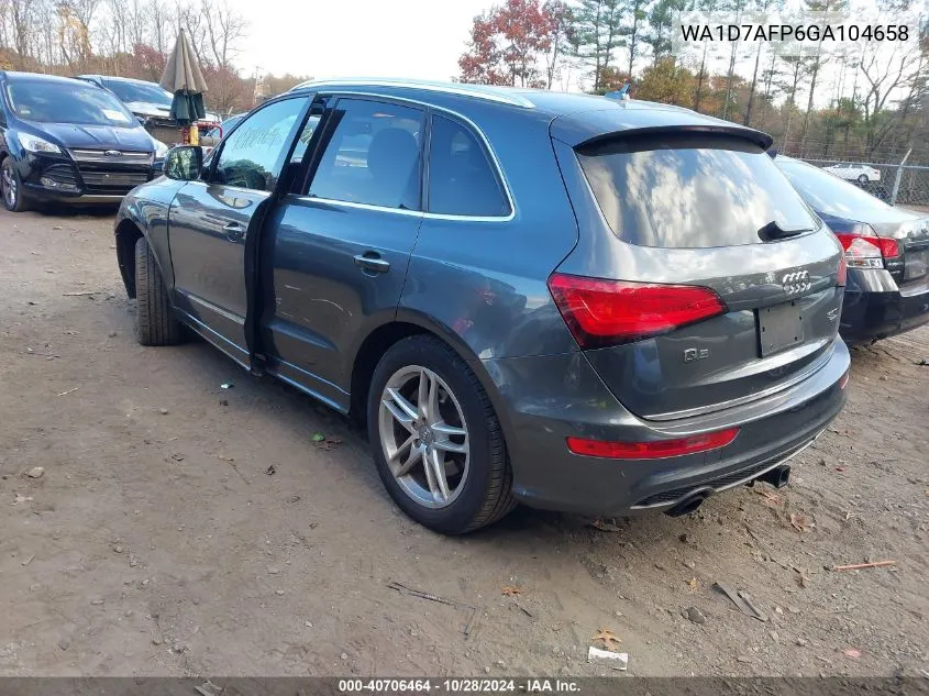 2016 Audi Q5 3.0T Premium Plus VIN: WA1D7AFP6GA104658 Lot: 40706464