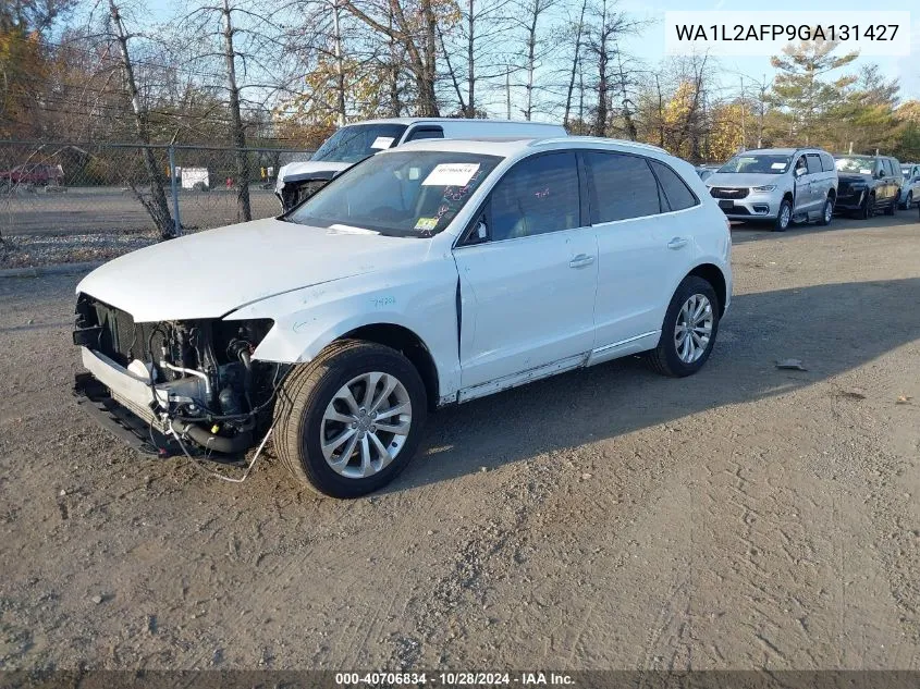 2016 Audi Q5 2.0T Premium VIN: WA1L2AFP9GA131427 Lot: 40706834