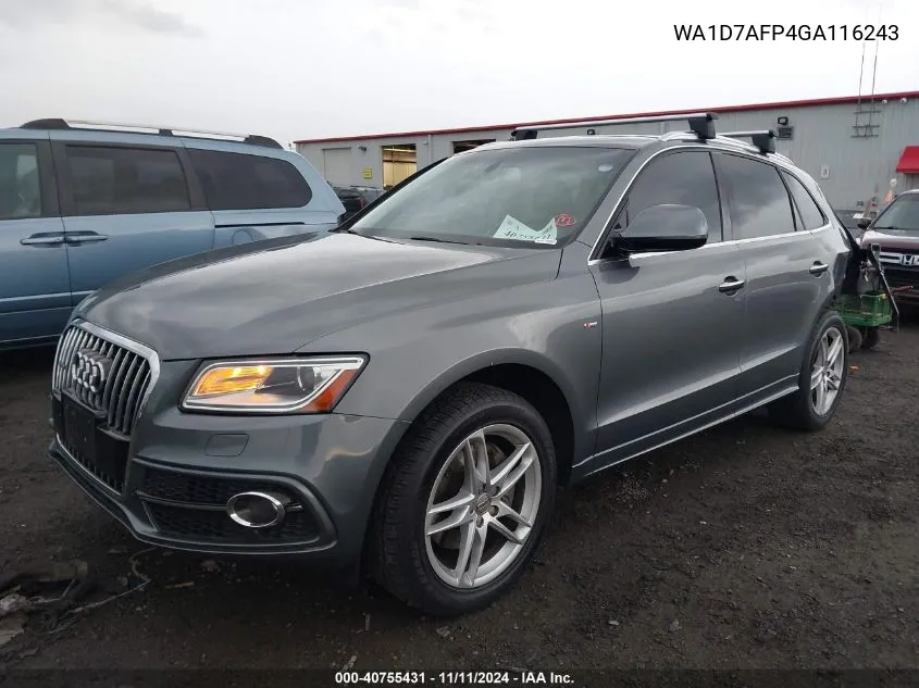 2016 Audi Q5 3.0T Premium Plus VIN: WA1D7AFP4GA116243 Lot: 40755431