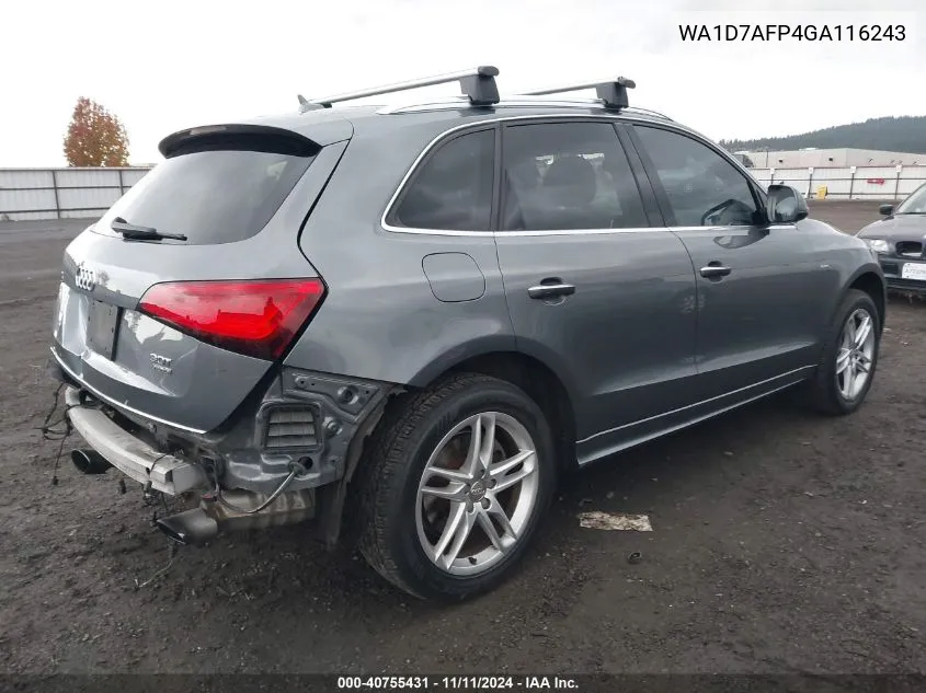 2016 Audi Q5 3.0T Premium Plus VIN: WA1D7AFP4GA116243 Lot: 40755431