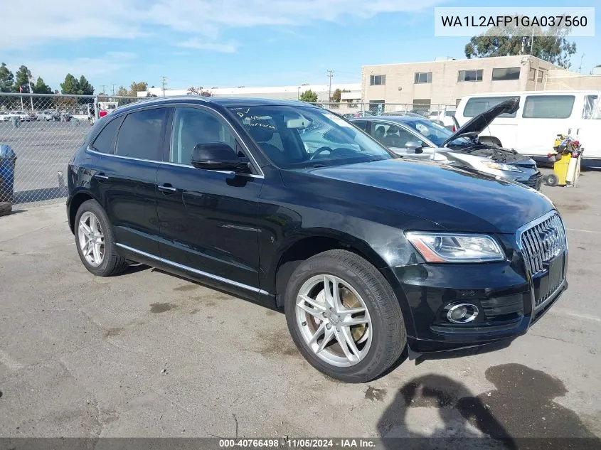 2016 Audi Q5 2.0T Premium VIN: WA1L2AFP1GA037560 Lot: 40766498