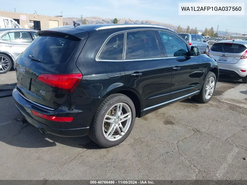 2016 Audi Q5 2.0T Premium VIN: WA1L2AFP1GA037560 Lot: 40766498