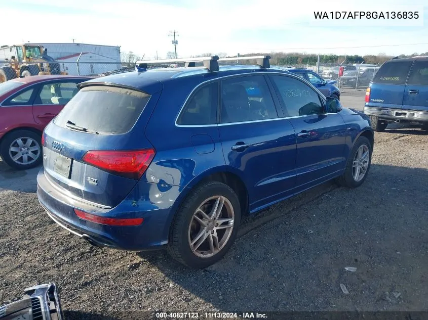 2016 Audi Q5 3.0T Premium Plus VIN: WA1D7AFP8GA136835 Lot: 40827123