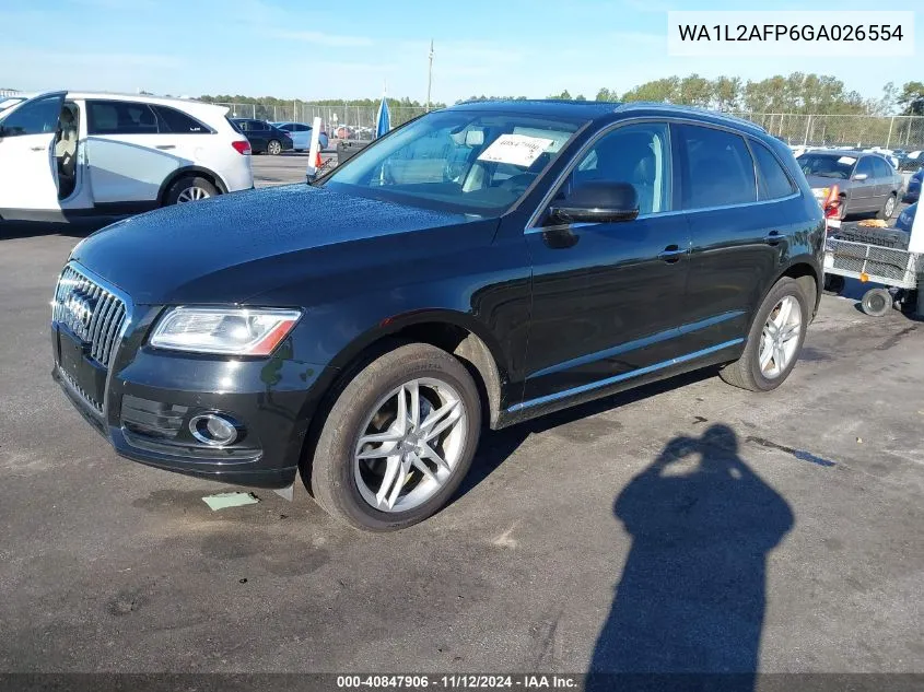 2016 Audi Q5 2.0T Premium VIN: WA1L2AFP6GA026554 Lot: 40847906