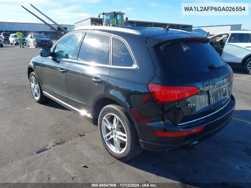 2016 Audi Q5 2.0T Premium VIN: WA1L2AFP6GA026554 Lot: 40847906