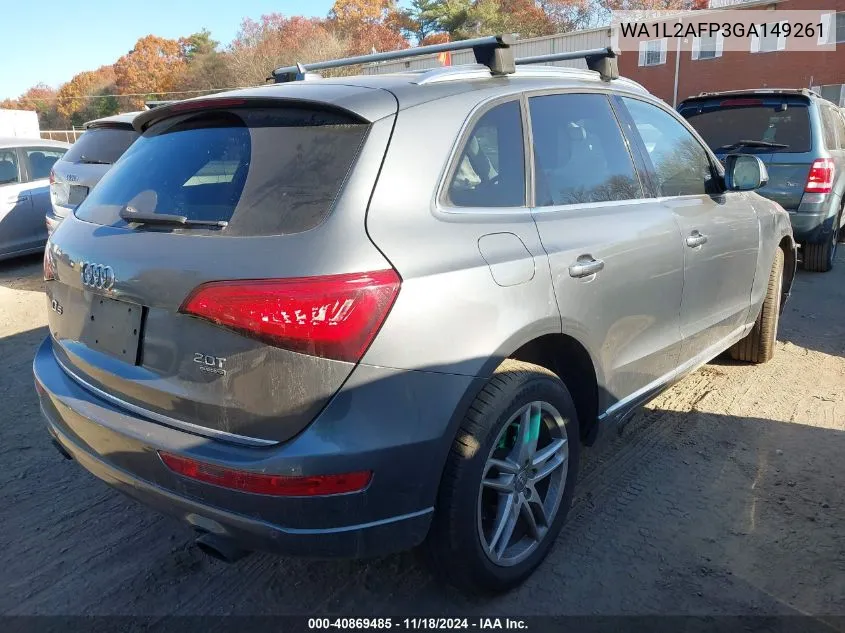 2016 Audi Q5 2.0T Premium VIN: WA1L2AFP3GA149261 Lot: 40869485