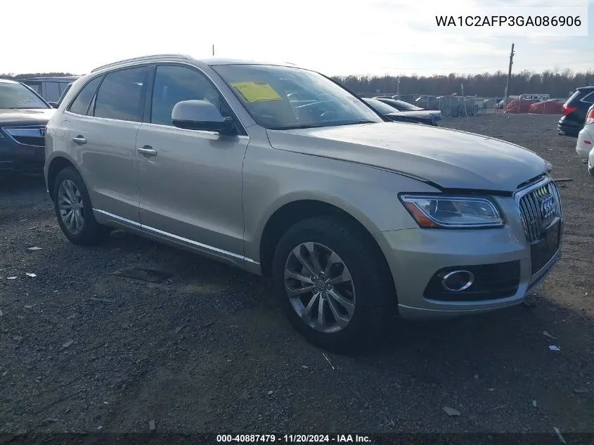 2016 Audi Q5 2.0T Premium VIN: WA1C2AFP3GA086906 Lot: 40887479