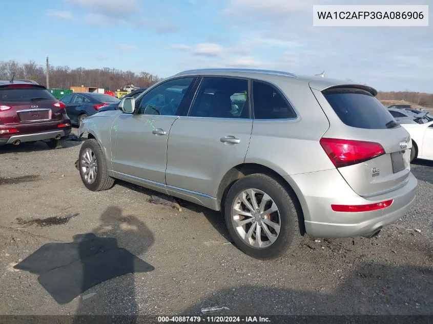 2016 Audi Q5 2.0T Premium VIN: WA1C2AFP3GA086906 Lot: 40887479