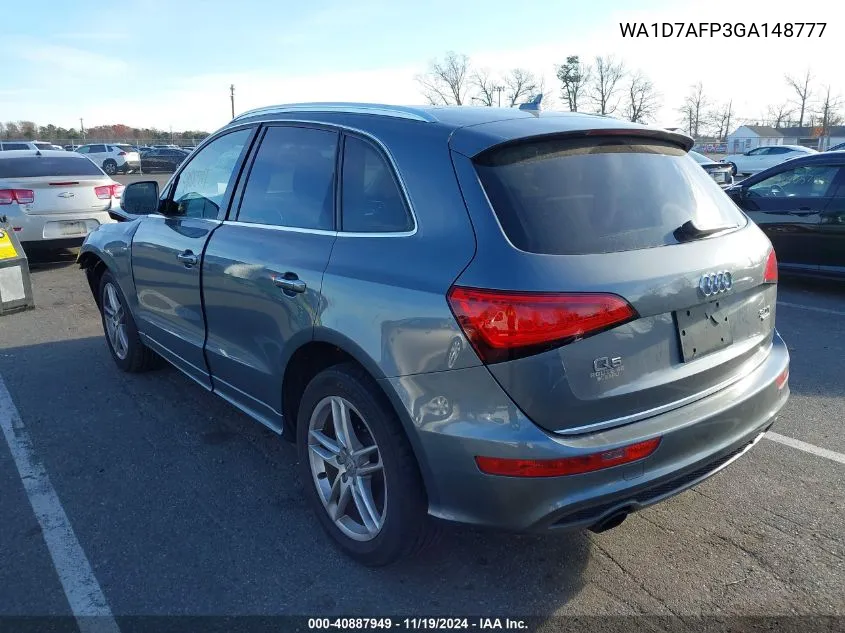 2016 Audi Q5 3.0T Premium Plus VIN: WA1D7AFP3GA148777 Lot: 40887949