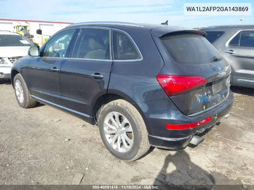 2016 Audi Q5 2.0T Premium VIN: WA1L2AFP2GA143869 Lot: 40891416