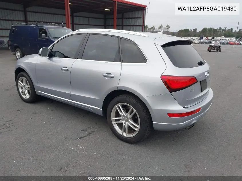 2016 Audi Q5 2.0T Premium VIN: WA1L2AFP8GA019430 Lot: 40895285