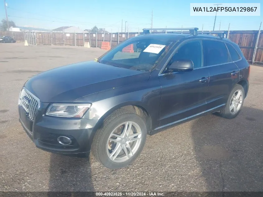 2016 Audi Q5 2.0T Premium VIN: WA1L2AFP5GA129867 Lot: 40923525