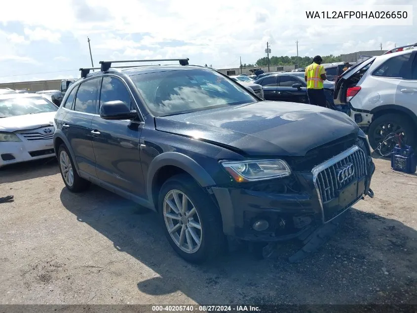 2017 Audi Q5 2.0T Premium VIN: WA1L2AFP0HA026650 Lot: 40205740