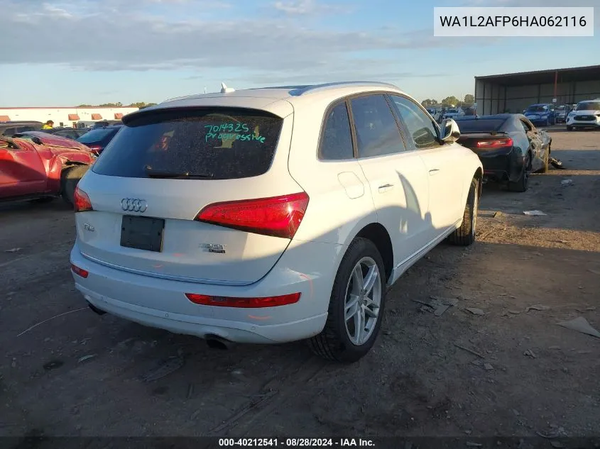 2017 Audi Q5 2.0T Premium VIN: WA1L2AFP6HA062116 Lot: 40212541