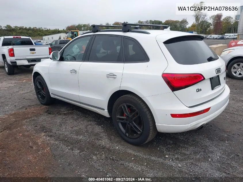 2017 Audi Q5 2.0T Premium VIN: WA1C2AFP2HA078636 Lot: 40451062