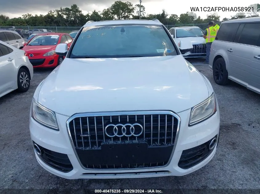 2017 Audi Q5 Premium VIN: WA1C2AFP0HA058921 Lot: 40475235