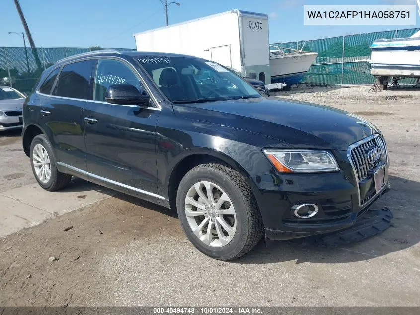 2017 Audi Q5 2.0T Premium VIN: WA1C2AFP1HA058751 Lot: 40494748