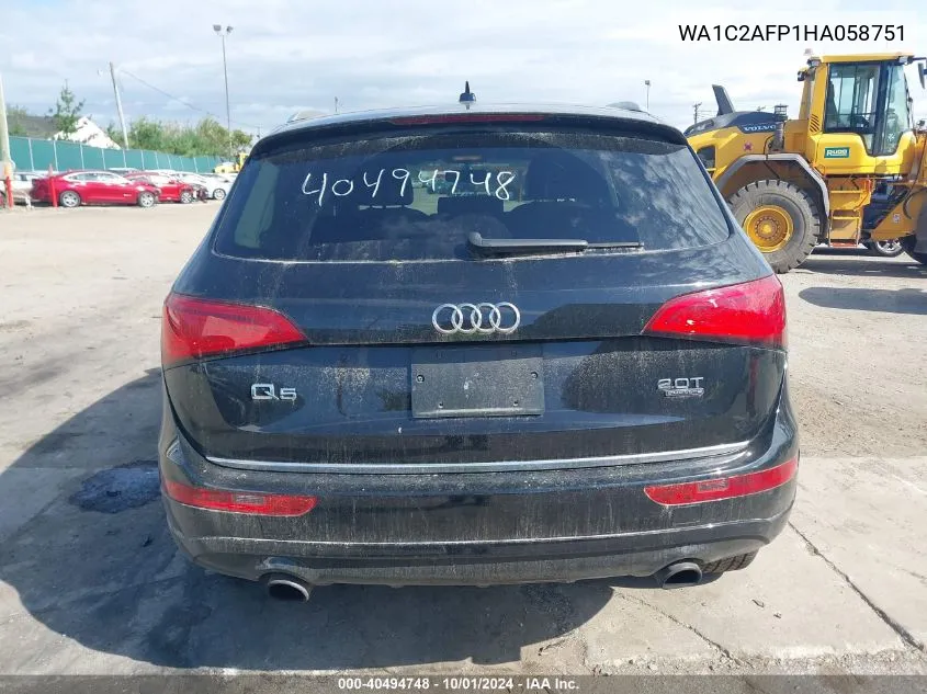 2017 Audi Q5 2.0T Premium VIN: WA1C2AFP1HA058751 Lot: 40494748