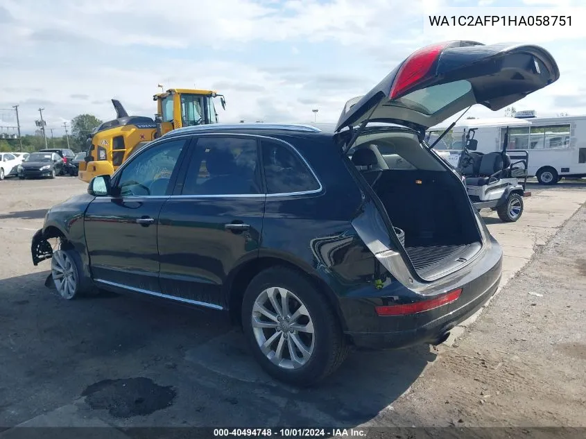 2017 Audi Q5 2.0T Premium VIN: WA1C2AFP1HA058751 Lot: 40494748