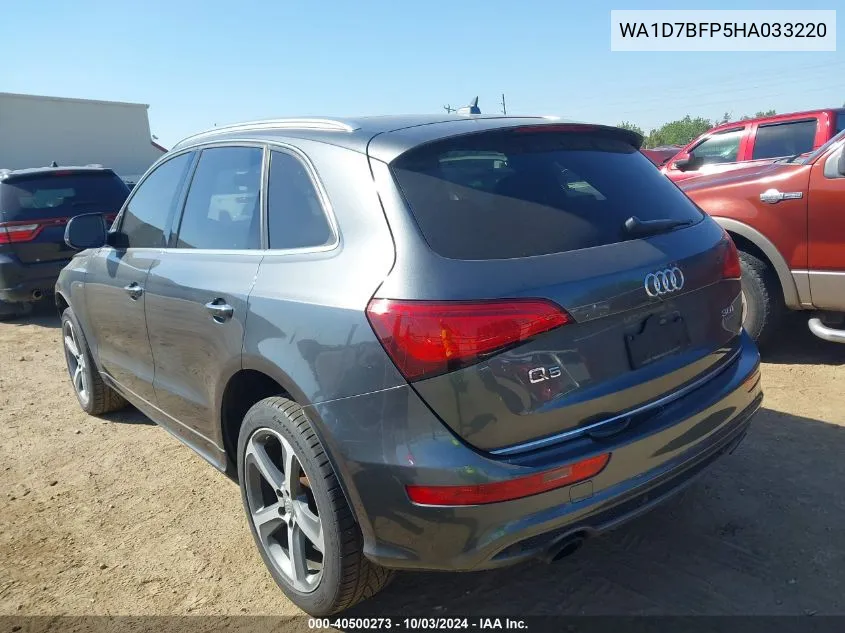 2017 Audi Q5 3.0T Premium Plus VIN: WA1D7BFP5HA033220 Lot: 40500273