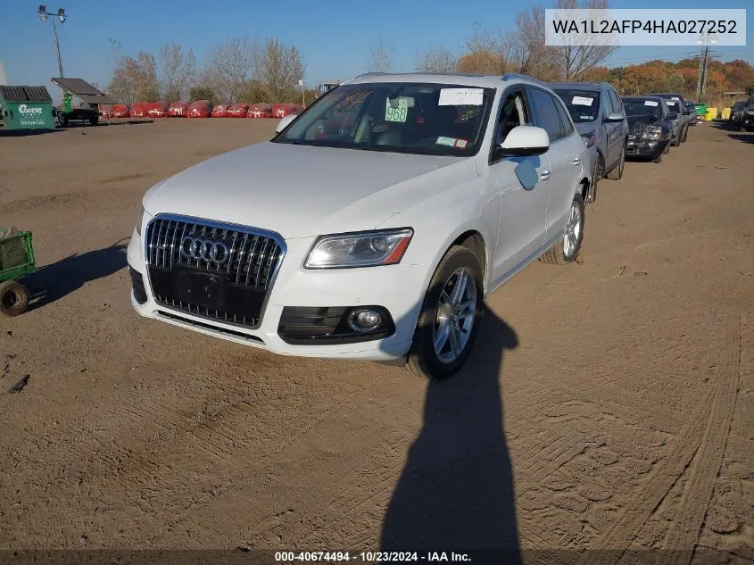 2017 Audi Q5 2.0T Premium VIN: WA1L2AFP4HA027252 Lot: 40674494