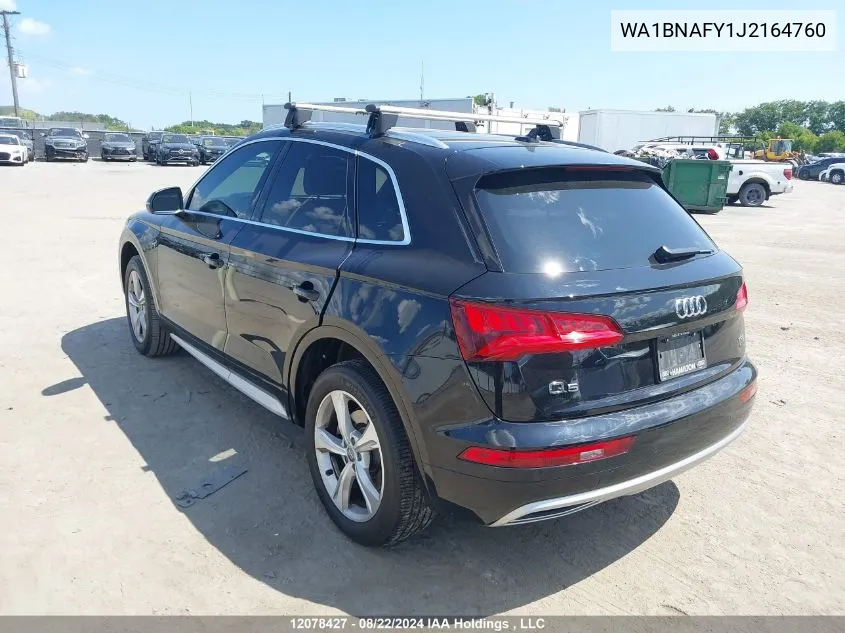 2018 Audi Q5 Premium Plus VIN: WA1BNAFY1J2164760 Lot: 12078427