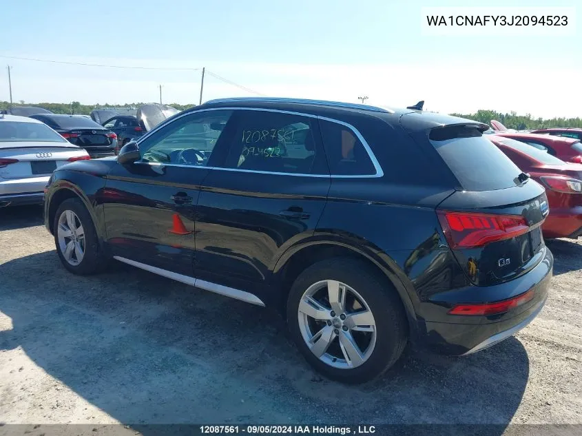 2018 Audi Q5 Prestige VIN: WA1CNAFY3J2094523 Lot: 12087561