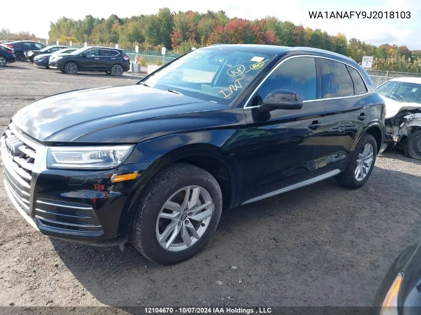 2018 Audi Q5 VIN: WA1ANAFY9J2018103 Lot: 12104670