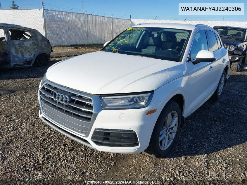 2018 Audi Q5 VIN: WA1ANAFY4J2240306 Lot: 12109646