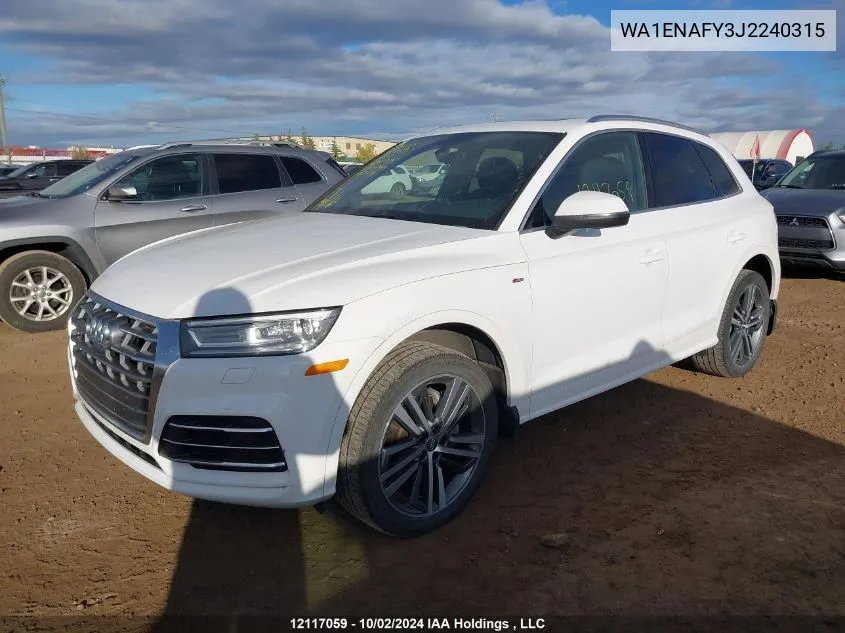 2018 Audi Q5 Progressiv S-Line VIN: WA1ENAFY3J2240315 Lot: 12117059