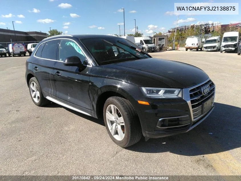 2018 Audi Q5 VIN: WA1CNAFY3J2138875 Lot: 20170842