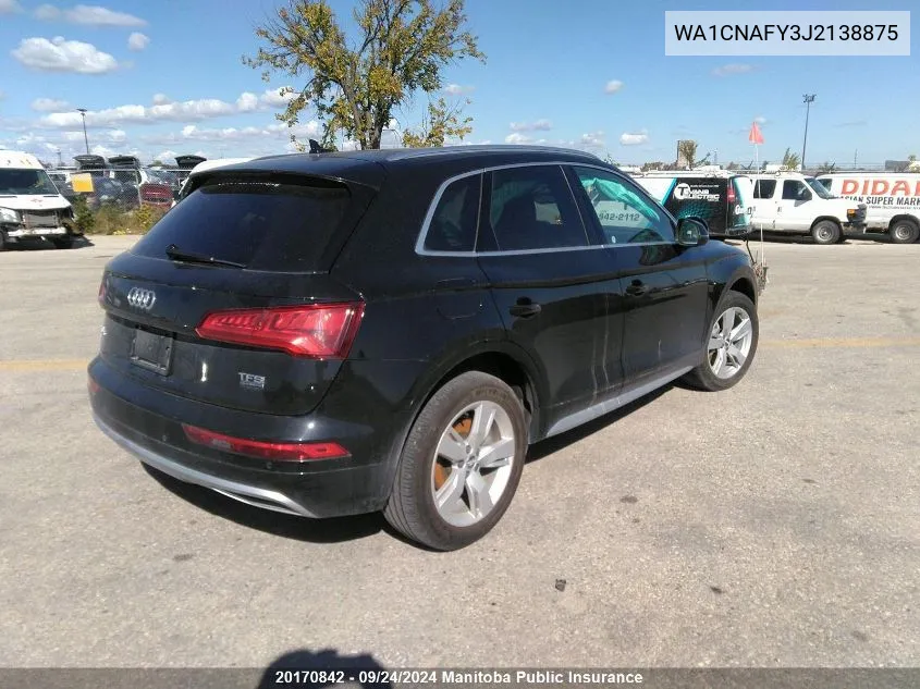 2018 Audi Q5 VIN: WA1CNAFY3J2138875 Lot: 20170842