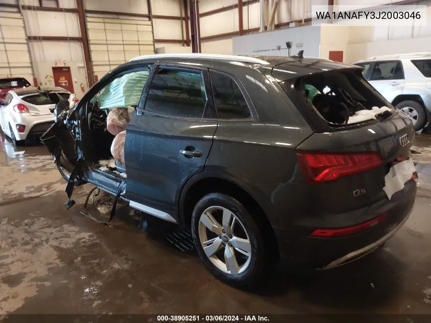 2018 Audi Q5 2.0T Premium/2.0T Tech Premium VIN: WA1ANAFY3J2003046 Lot: 38905251