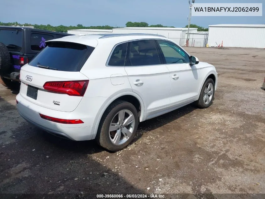 2018 Audi Q5 2.0T Premium/2.0T Tech Premium VIN: WA1BNAFYXJ2062499 Lot: 39560066