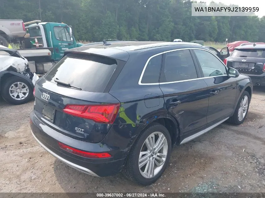 2018 Audi Q5 2.0T Premium/2.0T Tech Premium VIN: WA1BNAFY9J2139959 Lot: 39637002