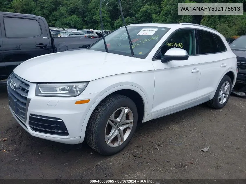 2018 Audi Q5 2.0T Premium/2.0T Tech Premium VIN: WA1ANAFY5J2175613 Lot: 40039065