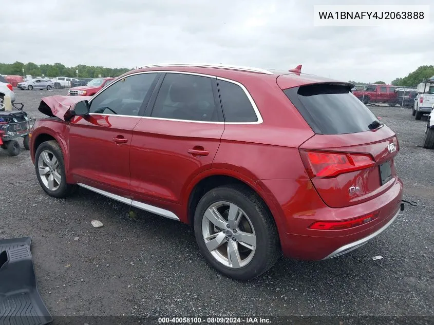 2018 Audi Q5 2.0T Premium/2.0T Tech Premium VIN: WA1BNAFY4J2063888 Lot: 40058100