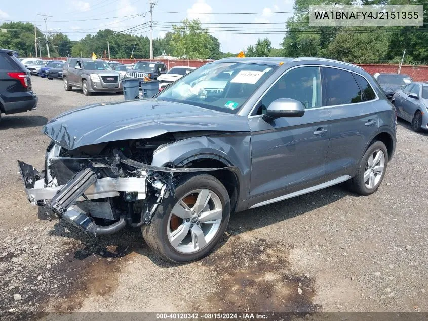 2018 Audi Q5 2.0T Premium VIN: WA1BNAFY4J2151355 Lot: 40120342