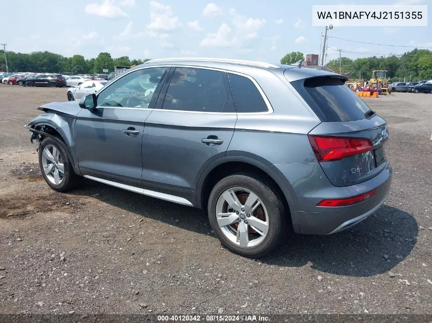 2018 Audi Q5 2.0T Premium VIN: WA1BNAFY4J2151355 Lot: 40120342