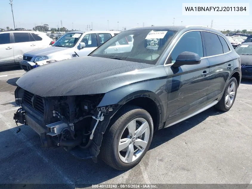 2018 Audi Q5 2.0T Premium/2.0T Tech Premium VIN: WA1BNAFY2J2011384 Lot: 40123240