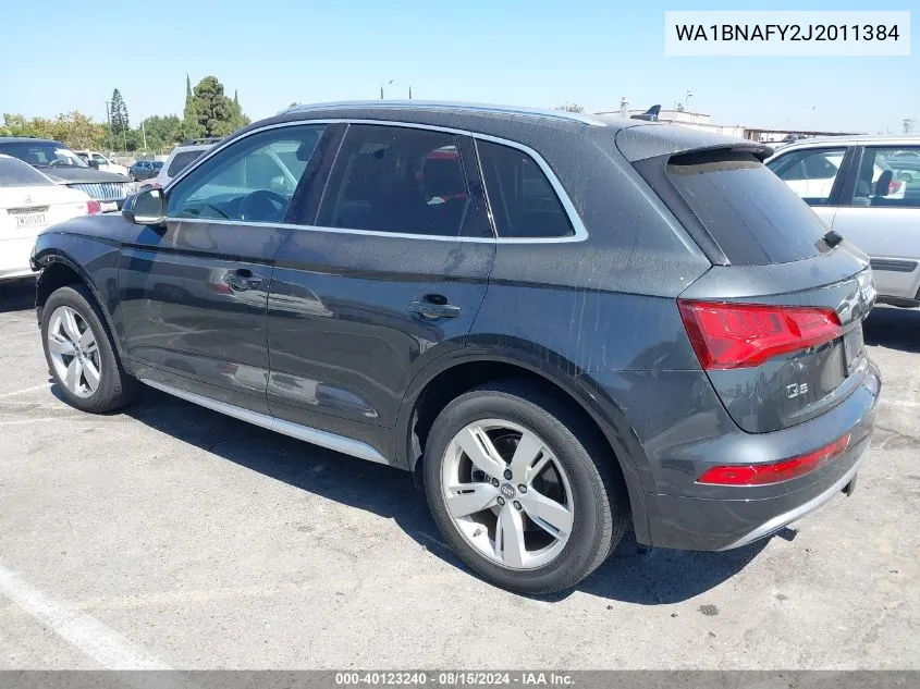 2018 Audi Q5 2.0T Premium/2.0T Tech Premium VIN: WA1BNAFY2J2011384 Lot: 40123240