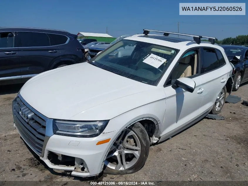 2018 Audi Q5 2.0T Premium/2.0T Tech Premium VIN: WA1ANAFY5J2060526 Lot: 40129306