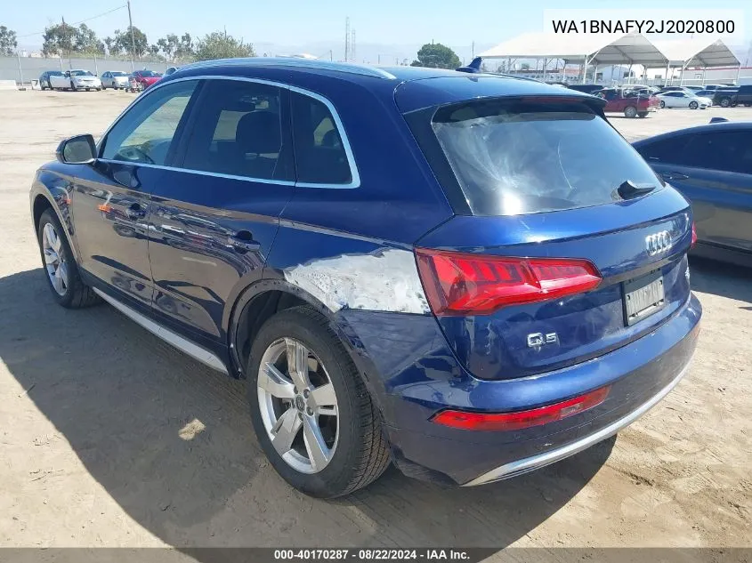 2018 Audi Q5 2.0T Premium/2.0T Tech Premium VIN: WA1BNAFY2J2020800 Lot: 40170287